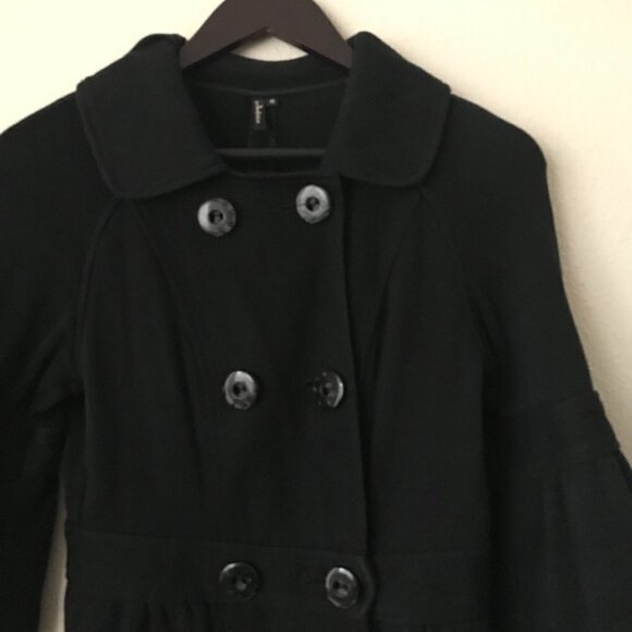 Ambition Black Six Front Buttons Blazer With Flare Sleeves - Picture 6 of 14